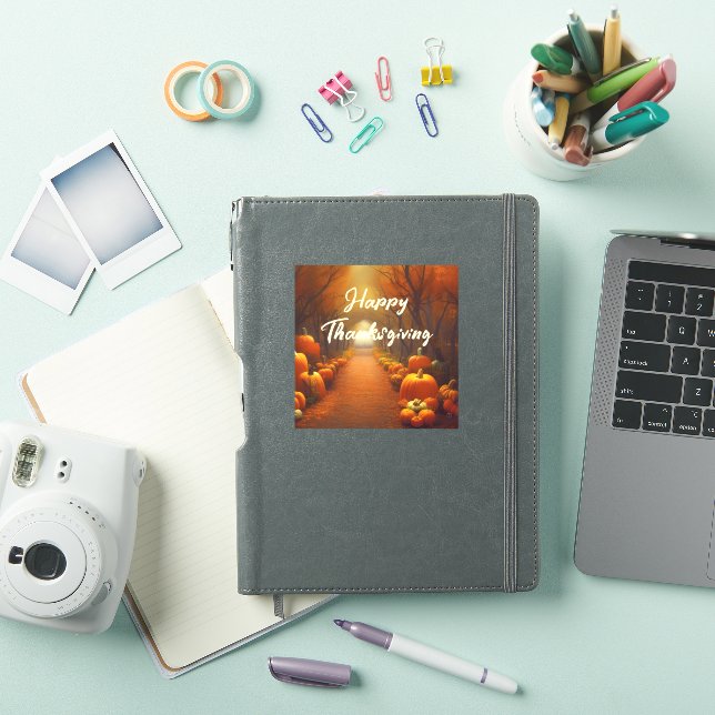 Pumpkin Path Beautiful Autumn Scene Custom  Sticker (iPad Cover)
