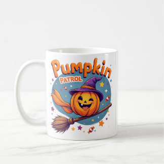 Pumpkin Patrol Witch Broom Halloween Mug
