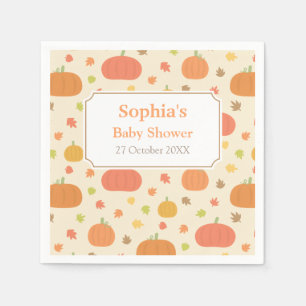Pumpkin Pattern Autumn Fall Theme Cocktail Napkins
