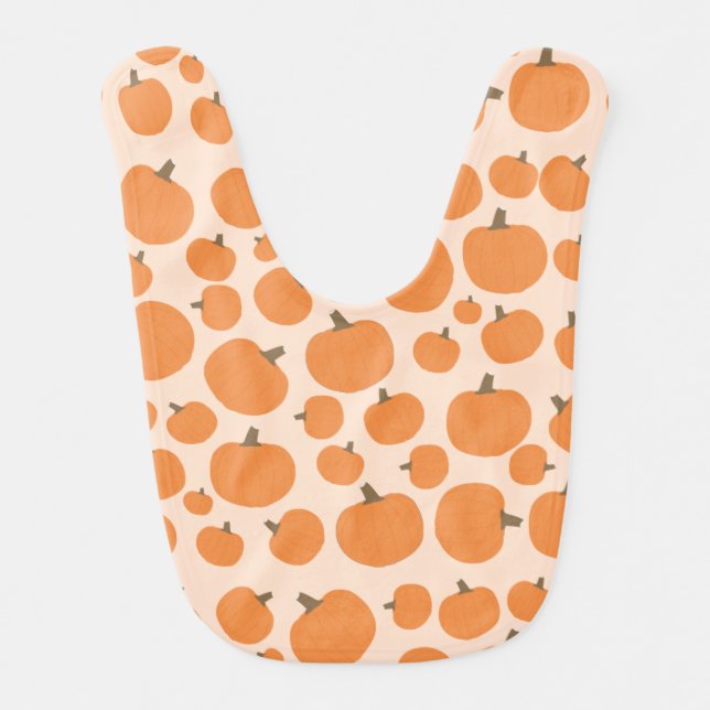 Pumpkin Pattern Baby Bib (Front)