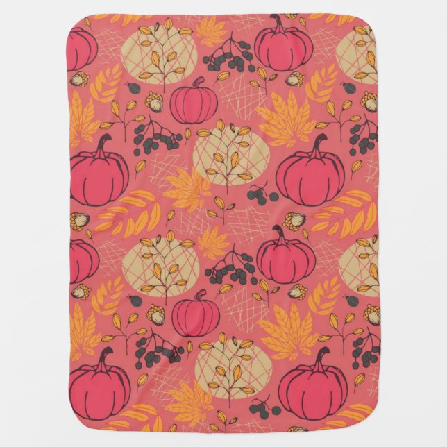 Pumpkin pattern baby blanket (Front)