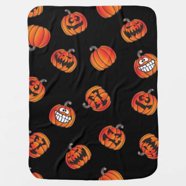 Pumpkin pattern baby blanket (Front)