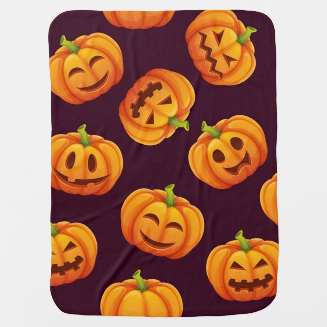 Pumpkin pattern baby blanket (Front)