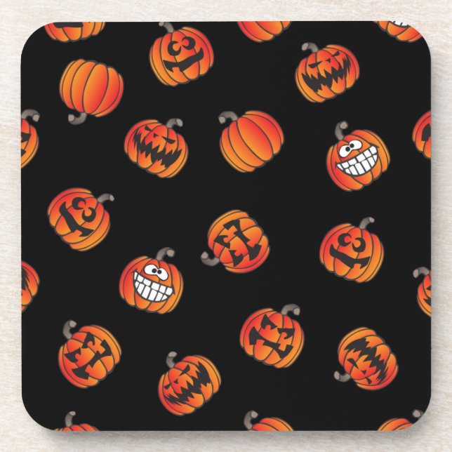 Pumpkin pattern beverage coaster (Front)