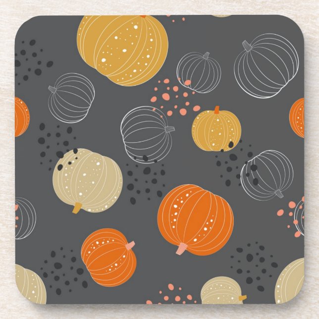 Pumpkin pattern beverage coaster (Front)