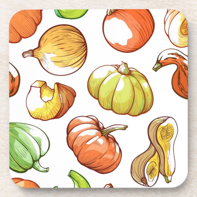 Pumpkin pattern beverage coaster (Front)
