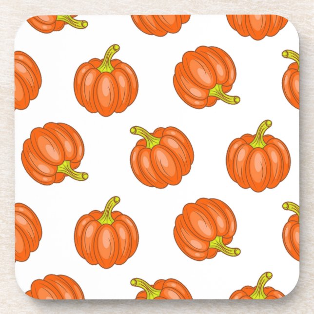 Pumpkin pattern beverage coaster (Front)