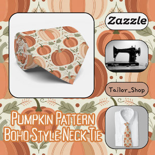 Pumpkin Pattern Boho Style Neck Tie