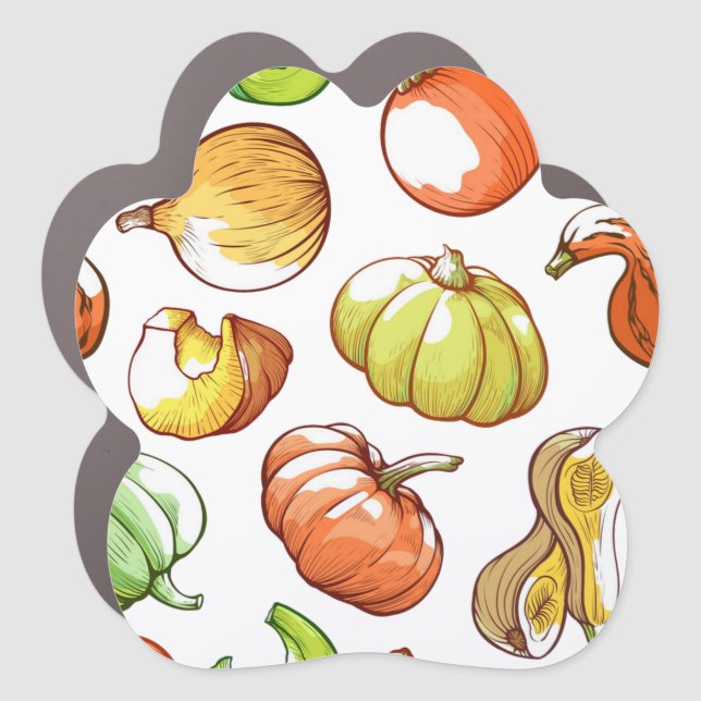 Pumpkin pattern car magnet (Front)