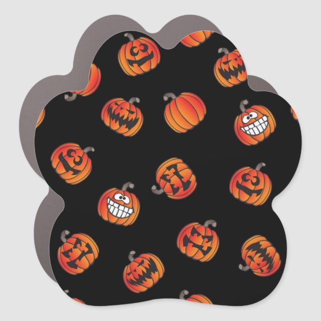 Pumpkin pattern car magnet (Front)