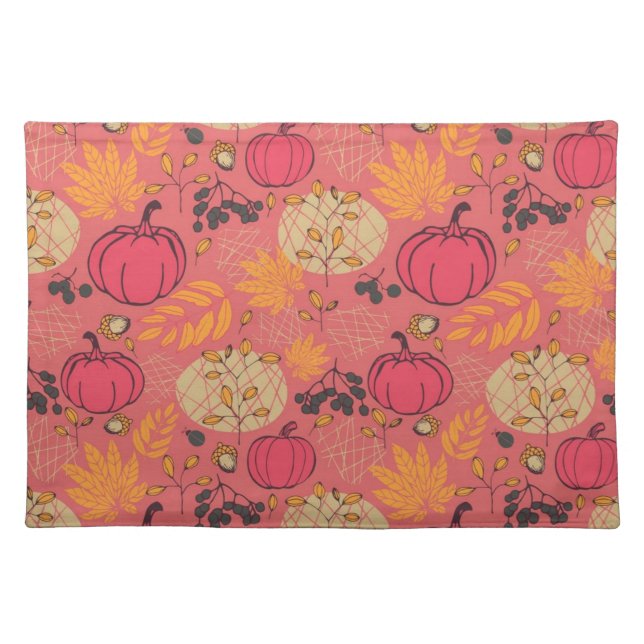 Pumpkin pattern cloth placemat (Front)