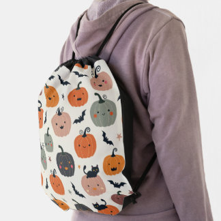 Pumpkin Pattern Drawstring Bag