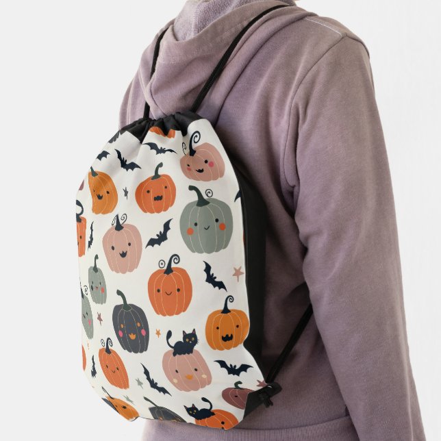 Pumpkin Pattern Drawstring Bag (Insitu)