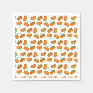 Pumpkin Pattern Fall Autumn Orange Green Napkins