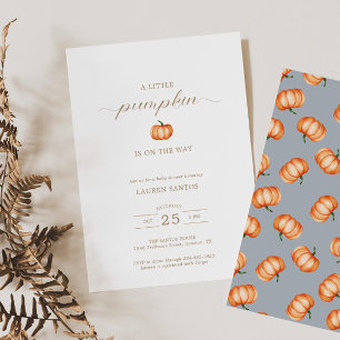 Pumpkin Pattern Fall Baby Shower Invitation