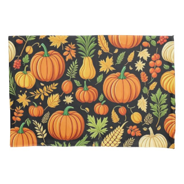 Pumpkin Pattern Harvest Day Autumn Pillow Case (Front)
