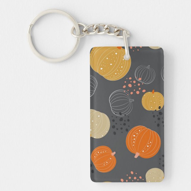 Pumpkin pattern keychain (Front)