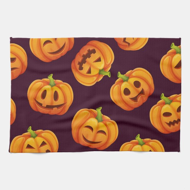 Pumpkin pattern kitchen towel (Horizontal)