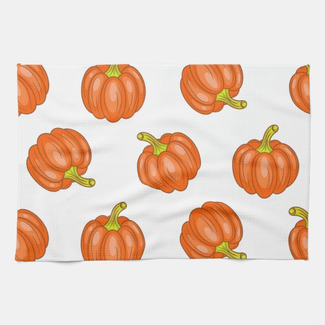 Pumpkin pattern kitchen towel (Horizontal)