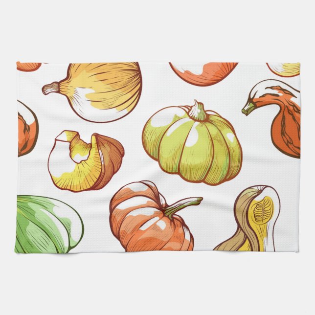 Pumpkin pattern kitchen towel (Horizontal)