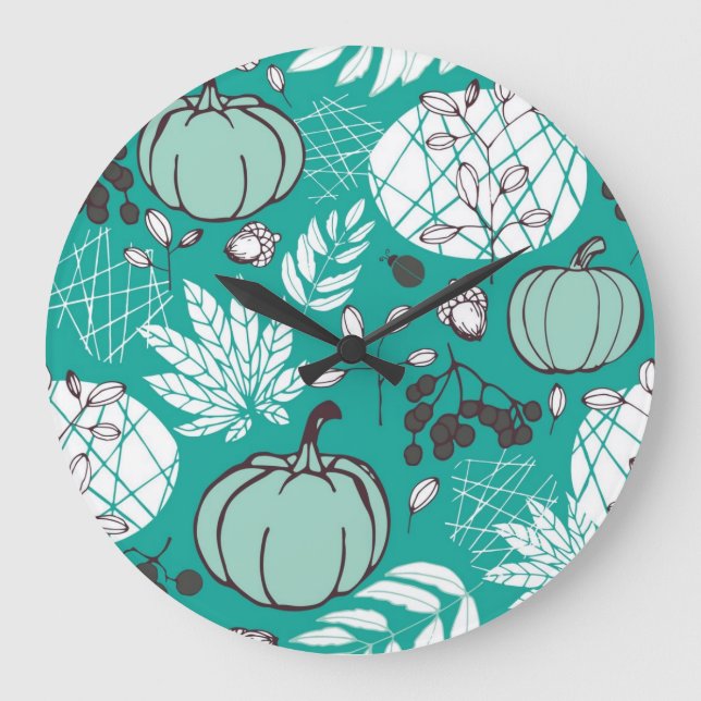 Pumpkin pattern large clock (Front)