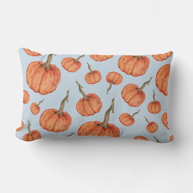 Pumpkin Pattern Lumbar Pillow (Front)