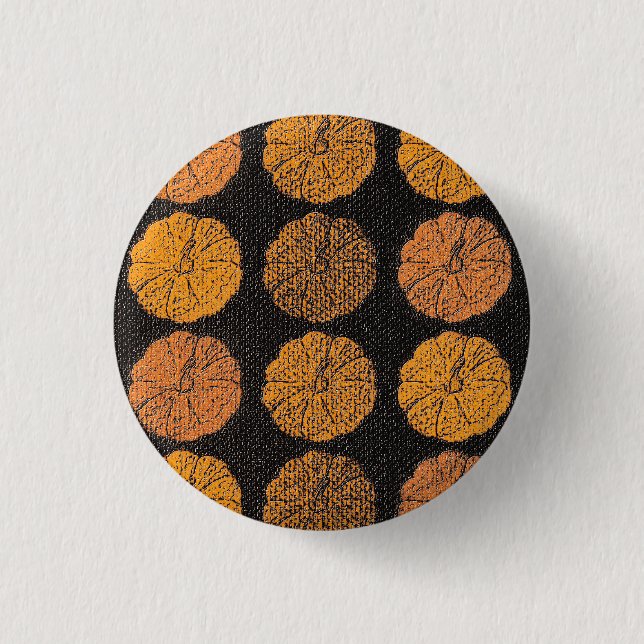 Pumpkin Pattern Orange Button (Front)
