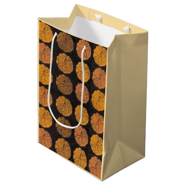 Pumpkin Pattern Orange Medium Gift Bag (Front Angled)
