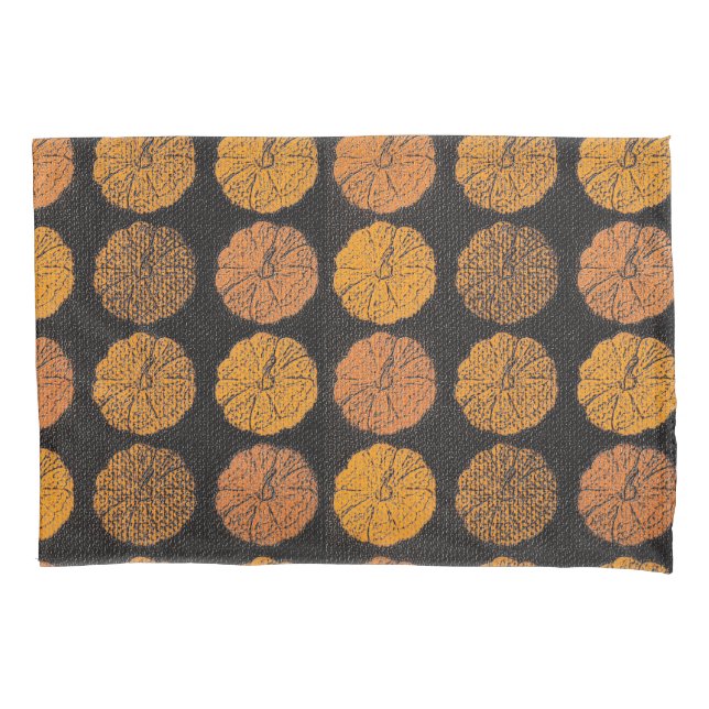 Pumpkin Pattern Orange Pillow Case (Front)