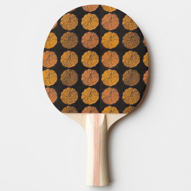 Pumpkin Pattern Orange Ping Pong Paddle (Front)