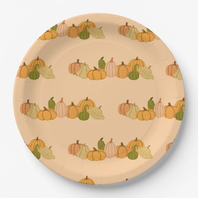 Pumpkin Pattern Paper Napkins – Halloween Party Paper Plates (Front)