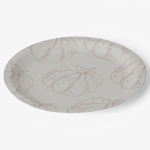 Pumpkin pattern paper plate