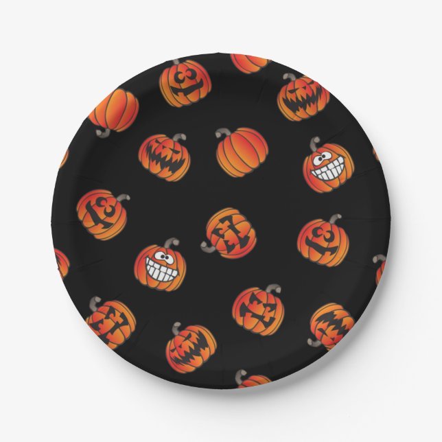 Pumpkin pattern paper plates (Front)