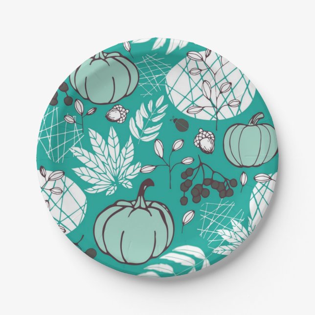 Pumpkin pattern paper plates (Front)