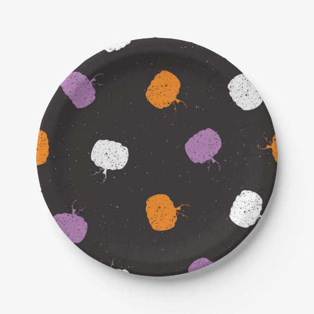 Pumpkin pattern paper plates (Front)