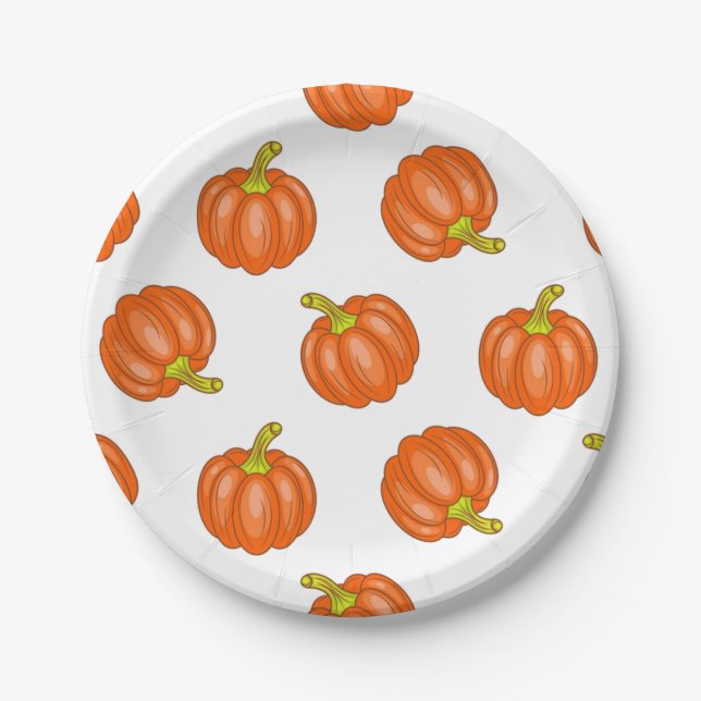 Pumpkin pattern paper plates (Front)