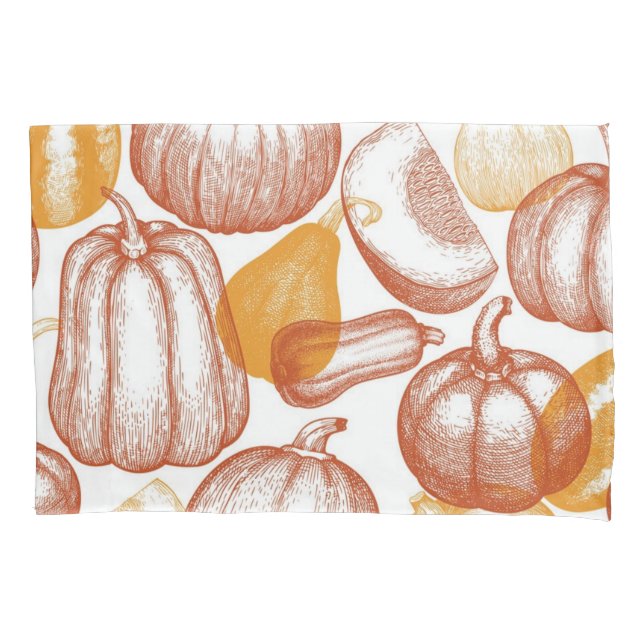 Pumpkin pattern pillow case (Front)