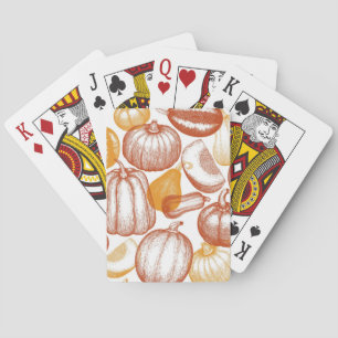 Pumpkin pattern poker cards