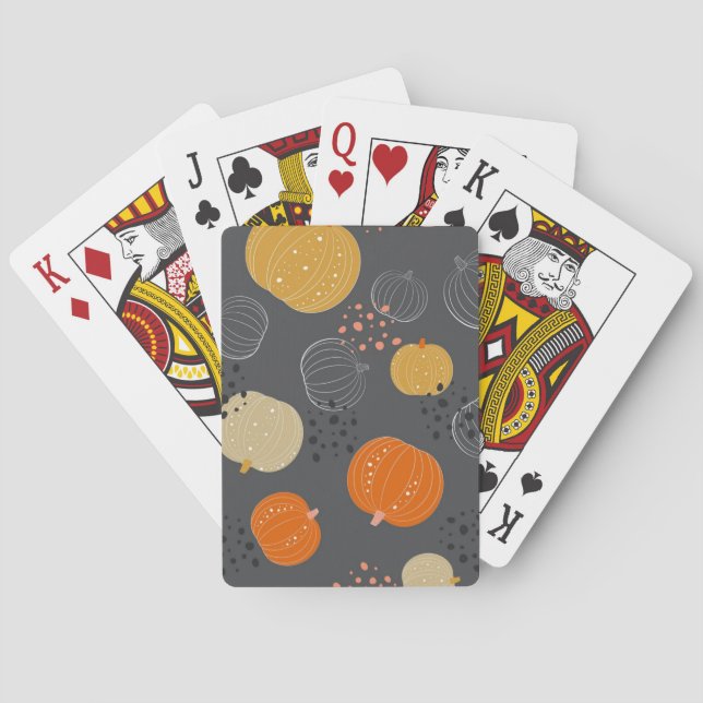 Pumpkin pattern poker cards (Back)