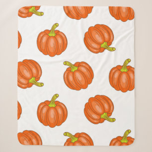 Pumpkin pattern sherpa blanket