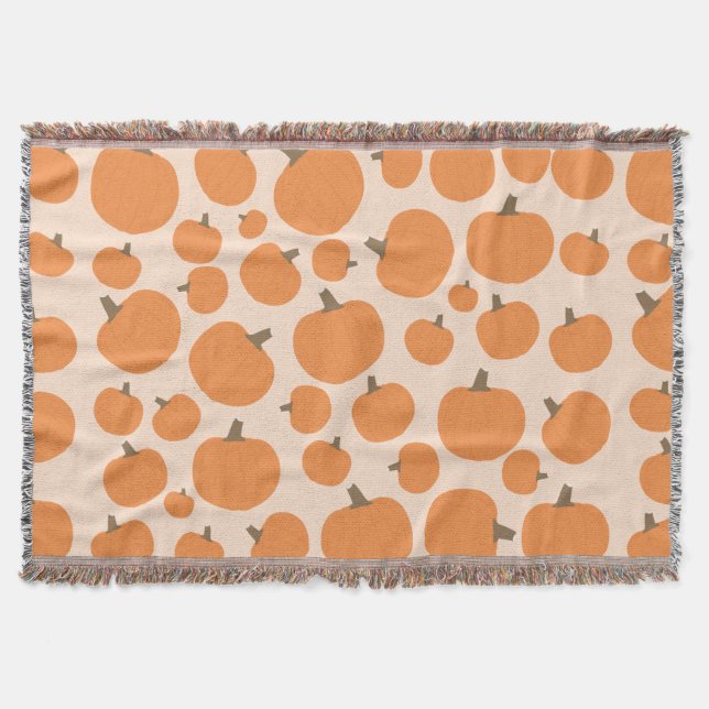 Pumpkin Pattern Throw Blanket (Front)