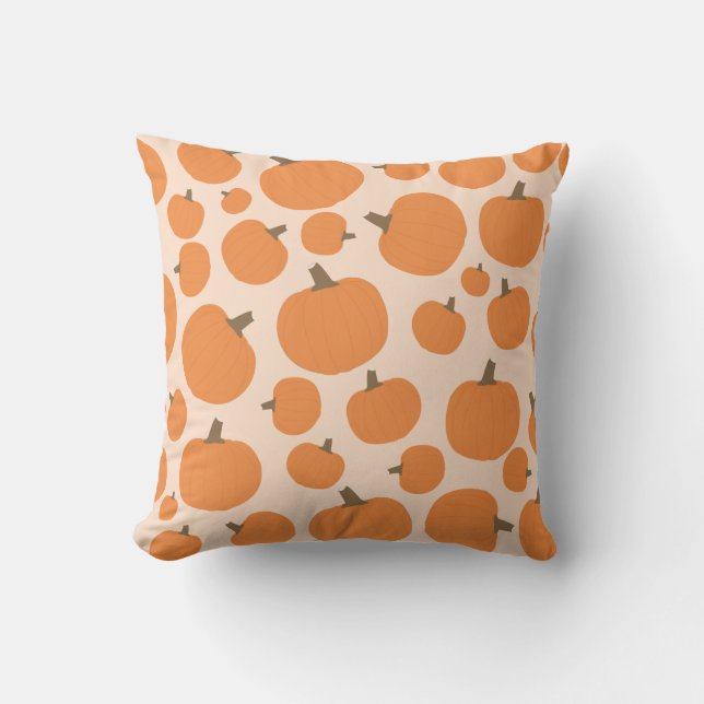 Pumpkin Pattern Throw Pillow (Front)