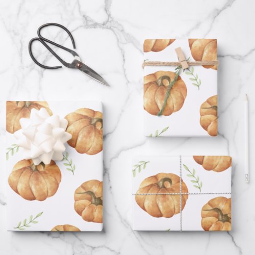 Pumpkin Pattern Wrapping Paper Sheets