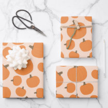 Pumpkin Pattern Wrapping Paper Sheets