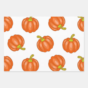 Pumpkin pattern wrapping paper sheets