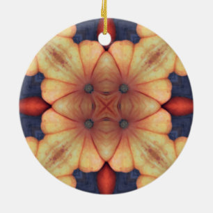 Pumpkin Patterns - Fall Color - Thanksgiving Gift Ceramic Ornament