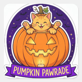 Pumpkin Pawrade Halloween Cat Sticker
