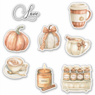 Pumpkin Peach Latte Candle   Sticker