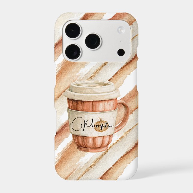 Pumpkin Peach Latte Stripes   iPhone Case (Back)