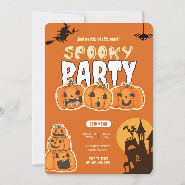 Pumpkin Perfection Halloween Party Invitation (Front)